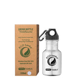 ECOtanka-teenyTANKA-350ml-Edelstahl-Trinkflasche-silber-mit-Poly-Loop-Verschluss-schwarz-PP5-Polypropylen-mit-Karabinerhaken
