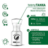 ECOtanka-teenyTANKA-350ml-Edelstahl-Trinkflasche-silber-mit-Wave-Edelstahl-Flachverschluss-mit-Tragegriff Alternativen Text bearbeiten