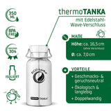 ECOtanka-thermoTANKA-350ml-isolierende-doppelwandige-Edelstahl-Thermo-Trinkflasche-silber-mit-Wave-Edelstahl-Flachverschluss-mit-Tragegriff Alternativen Text bearbeiten
