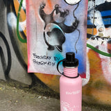 ECOtanka-flowTANKA-800ml-limitierte-Sonderedition-Edelstahl-Trinkflasche-rosa-mit-handgezeichneter-Pusteblume-und-Sport-Verschluss-2-teilig-mit-Staubkäppchen-schwarz-PP5-Polypropylen