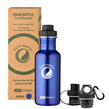 0,6l miniTANKA™ Edelstahl Trinkflasche mit 3 Verschlüssen