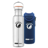 0,8l sportsTANKA™ Edelstahl Trinkflasche mit Bambusverschluss und KOOLER