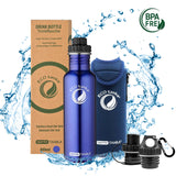 ECOtanka-sportsTANKA-800ml-Edelstahl-Trinkflasche-blau-mit-Sport-Verschluss-2-teilig-mit-Staubkäppchen-Poly-Loop-Verschluss-mit-Karabinerhaken-Reduzier-Verschluss-mit-2cm-Trinköffnung-und-Verschlusskäppchen-schwarz-PP5-Polypropylen-und-ECOtanka-KOOLER-Schutzhülle-aus-Neopren-in-Blau-mit-Trageriemen