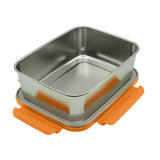 ECOtanka-lunchBOX-2000ml-Edelstahl-Brotdose-silber-mit-Verschlussrahmen-Orange-und-Dichtung