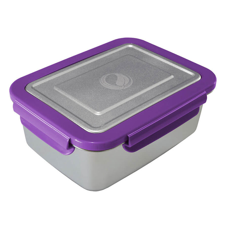 ECOtanka-lunchBOX-2000ml-Edelstahl-Brotdose-silber-mit-Verschlussrahmen-lila-und-Dichtung