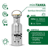ECOtanka-miniTANKA-600ml-limitierte-Racoon-Sonderedition-Edelstahl-Trinkflasche-silber-mit-gelasertem-Waschbärmotiv-und-Edelstahl-Fachverschluss-mit-Bambusplättchen-aus-nachhaltigem-Anbau-und-Tragegriff