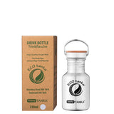 ECOtanka-teenyTANKA-350ml-Edelstahl-Trinkflasche-silber-mit-Edelstahl-Fachverschluss-mit-Bambusplättchen-aus-nachhaltigem-Anbau-und-Tragegriff