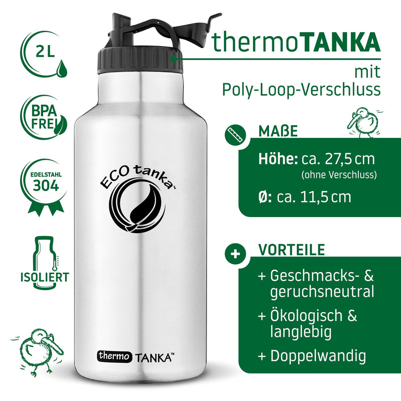 ECOtanka-thermoTANKA-2000ml-isolierende-doppelwandige-Edelstahl-Thermo-Trinkflasche-silber-mit-Poly-Loop-Verschluss-schwarz-PP5-Polypropylen