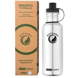 ECOtanka-trekkaTANKA-1000ml-Edelstahl-Trinkflasche-silber-mit-Sport-Verschluss-2-teilig-mit-Staubkäppchen-schwarz-PP5-Polypropylen