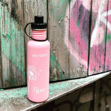 ECOtanka-flowTANKA-800ml-limitierte-Sonderedition-Edelstahl-Trinkflasche-rosa-mit-handgezeichneter-Pusteblume-und-Sport-Verschluss-2-teilig-mit-Staubkäppchen-schwarz-PP5-Polypropylen