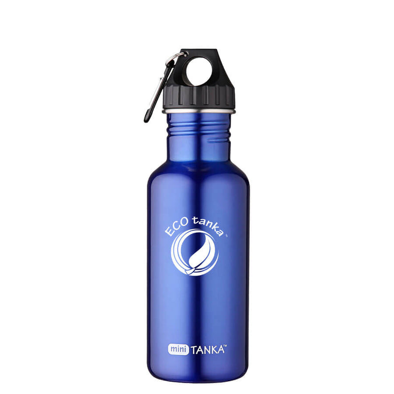 ECOtanka-miniTANKA-600ml-Edelstahl-Trinkflasche-blau-mit-Poly-Loop-Verschluss-schwarz-PP5-Polypropylen-mit-Karabinerhaken