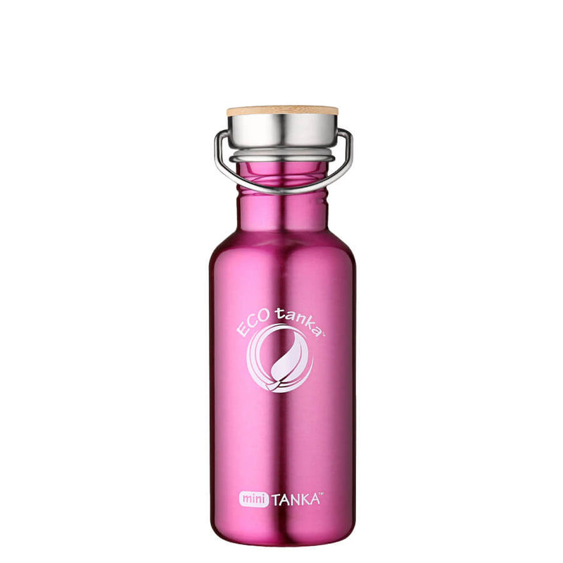 ECOtanka-miniTANKA-600ml-Edelstahl-Trinkflasche-pink-mit-Edelstahl-Fachverschluss-mit-Bambusplättchen-aus-nachhaltigem-Anbau-und-Tragegriff