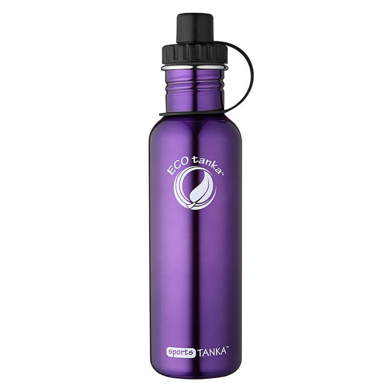 ECOtanka-sportsTANKA-800ml-Edelstahl-Trinkflasche-violett-mit-Sport-Verschluss-2-teilig-mit-Staubkäppchen-schwarz-PP5-Polypropylen